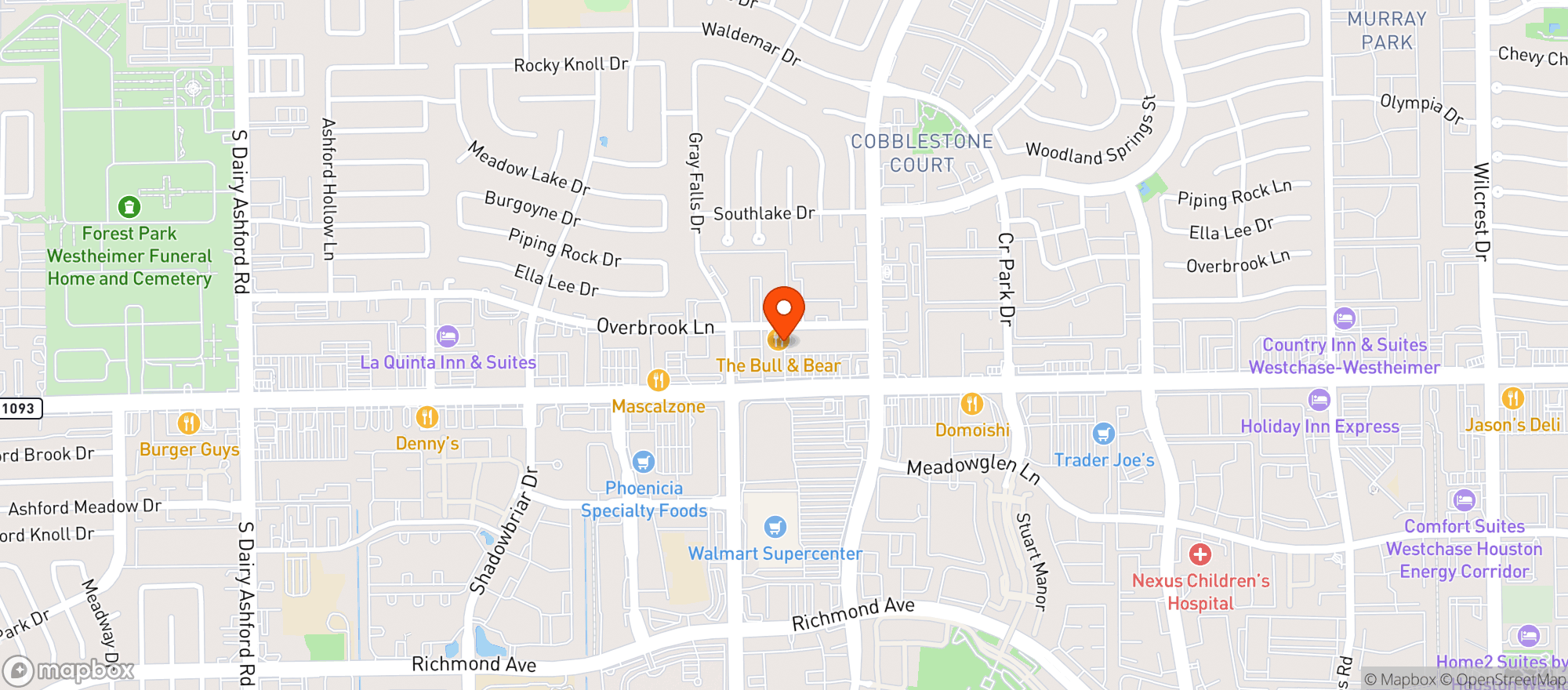Map showing Specs 002 - Westheimer @ Kirkwood