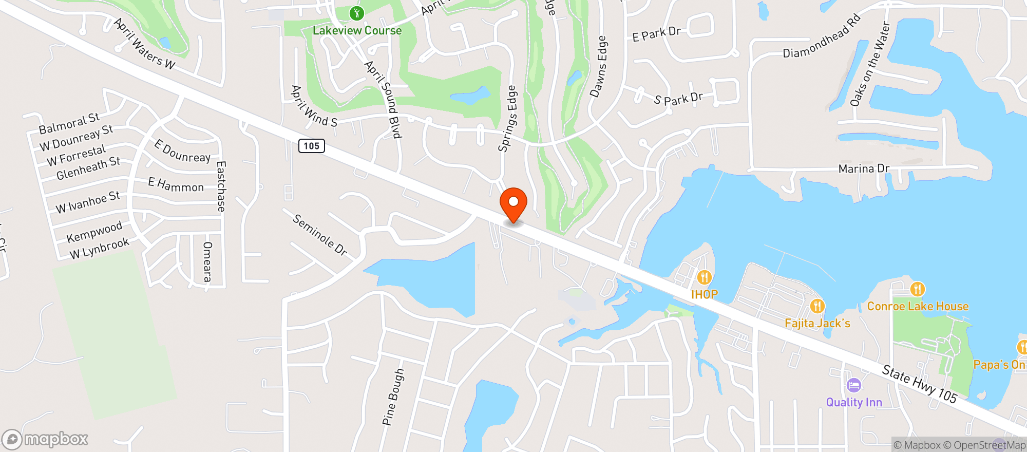 Map showing ROCK 'N ROLL IT - LAKE CONROE