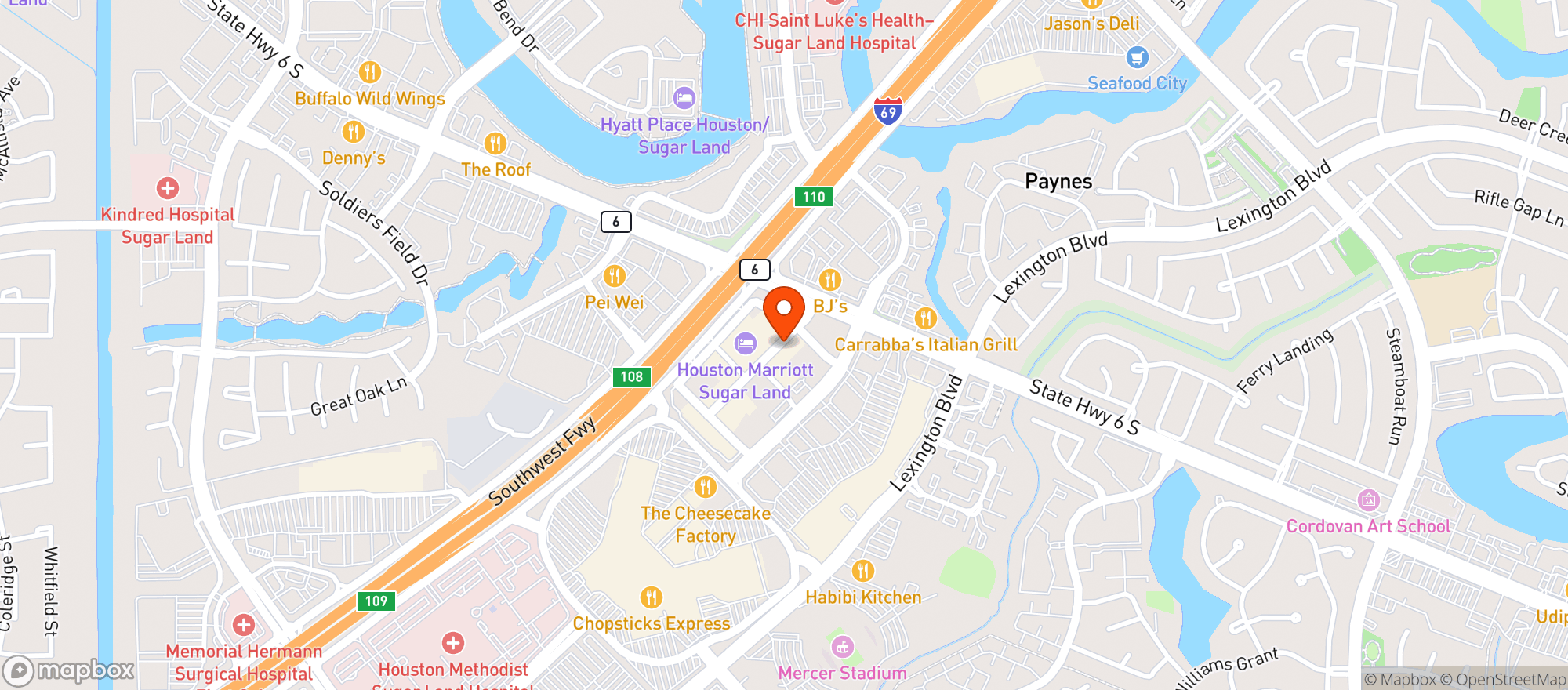 Map showing Vino & Vinyl - Sugar Land