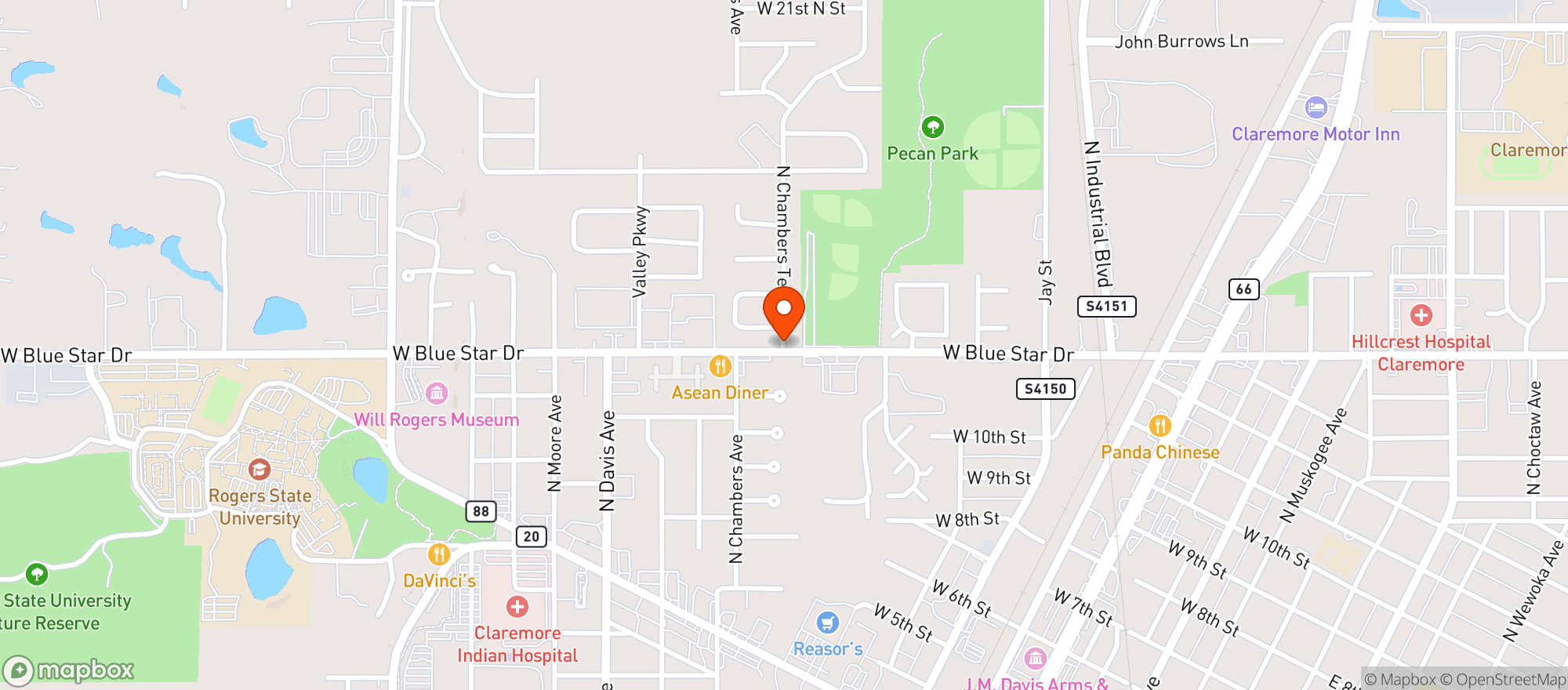 Map showing Blue Starr Liquor