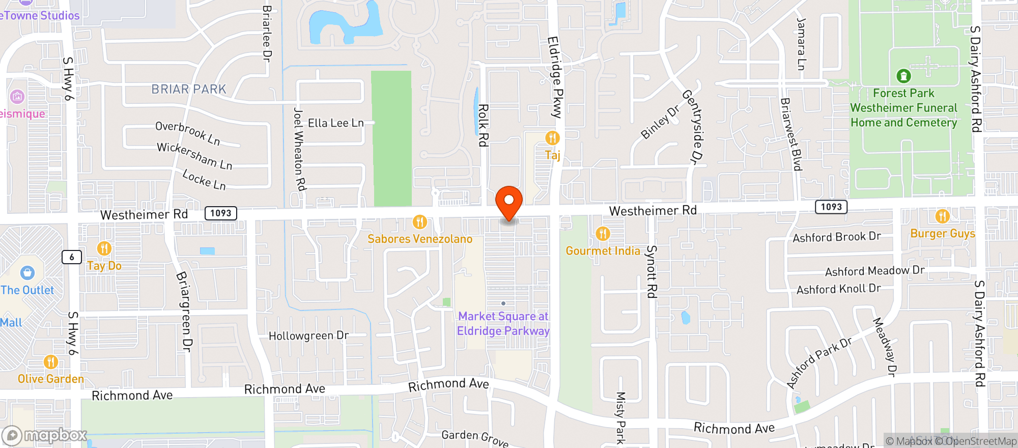 Map showing Vitamin Shoppe - Houston_West Oaks