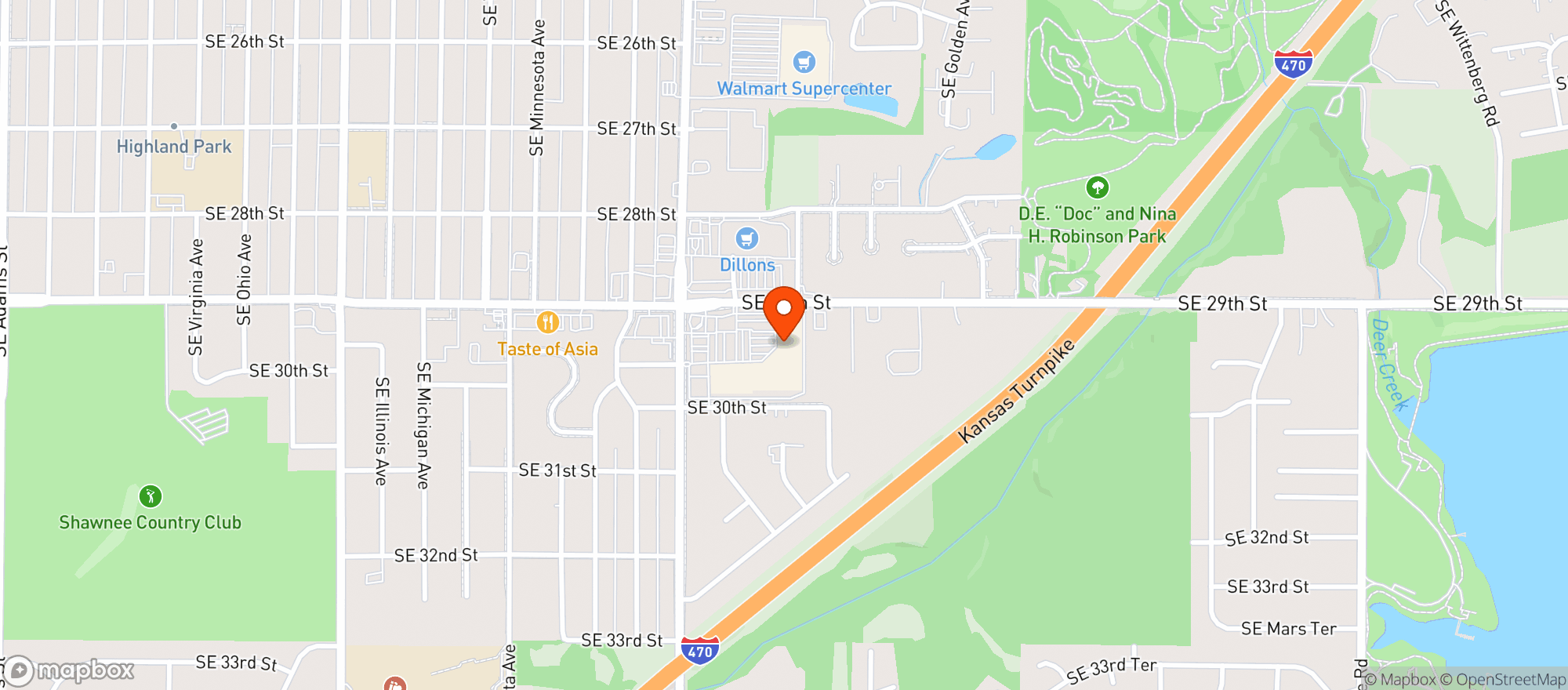 Map showing Becks Liquor Store
