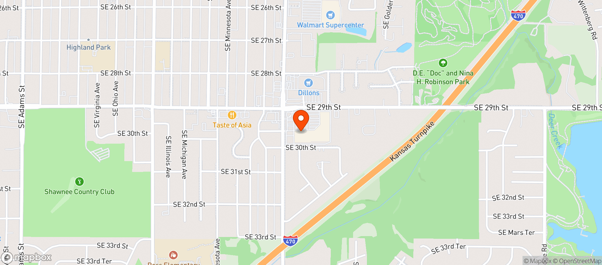 Map showing Supermercado Nuestra Fa #3740