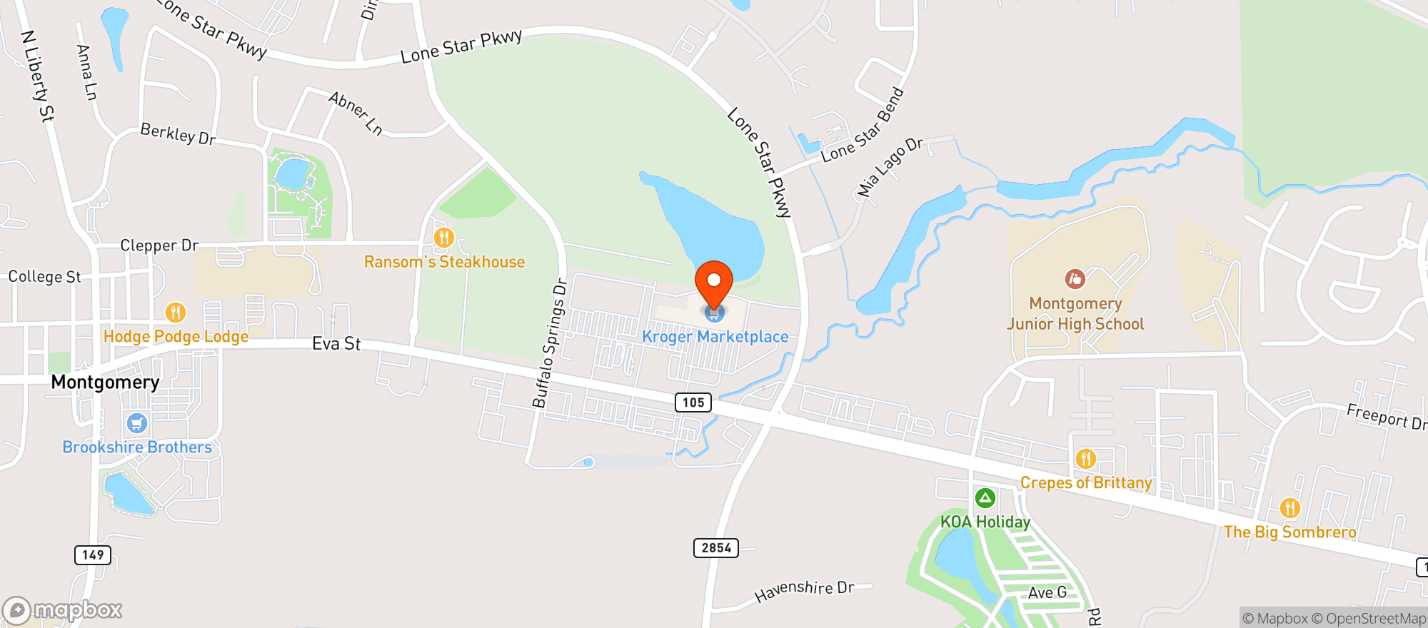 Map showing Kroger