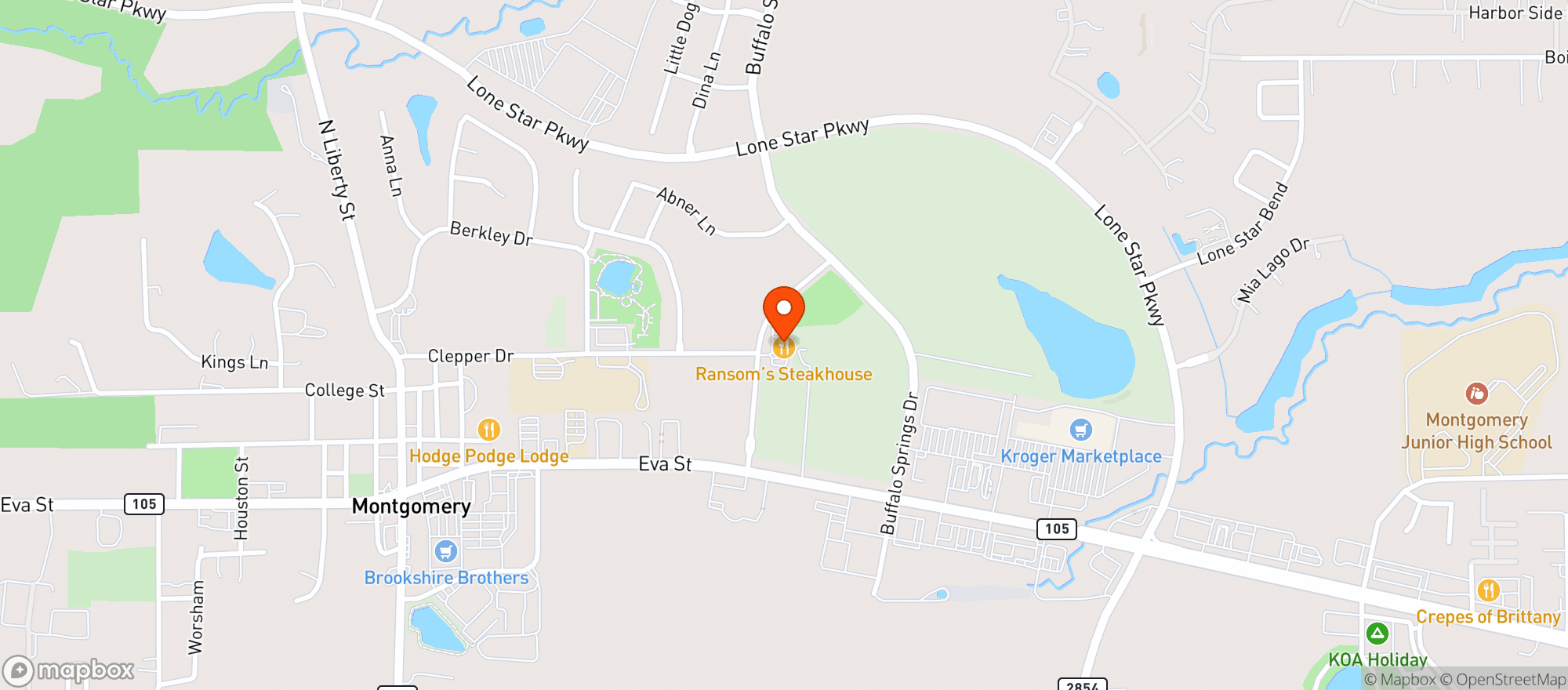 Map showing Ransoms Steakhouse