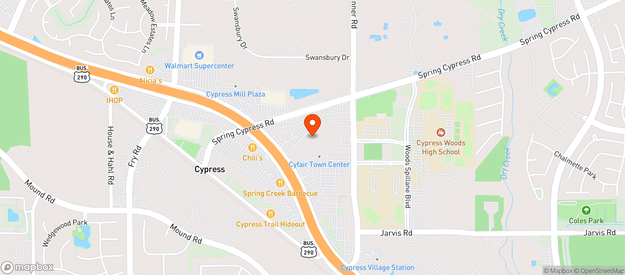 Map showing Houston (034) - 00362 - Cyfair Town Center