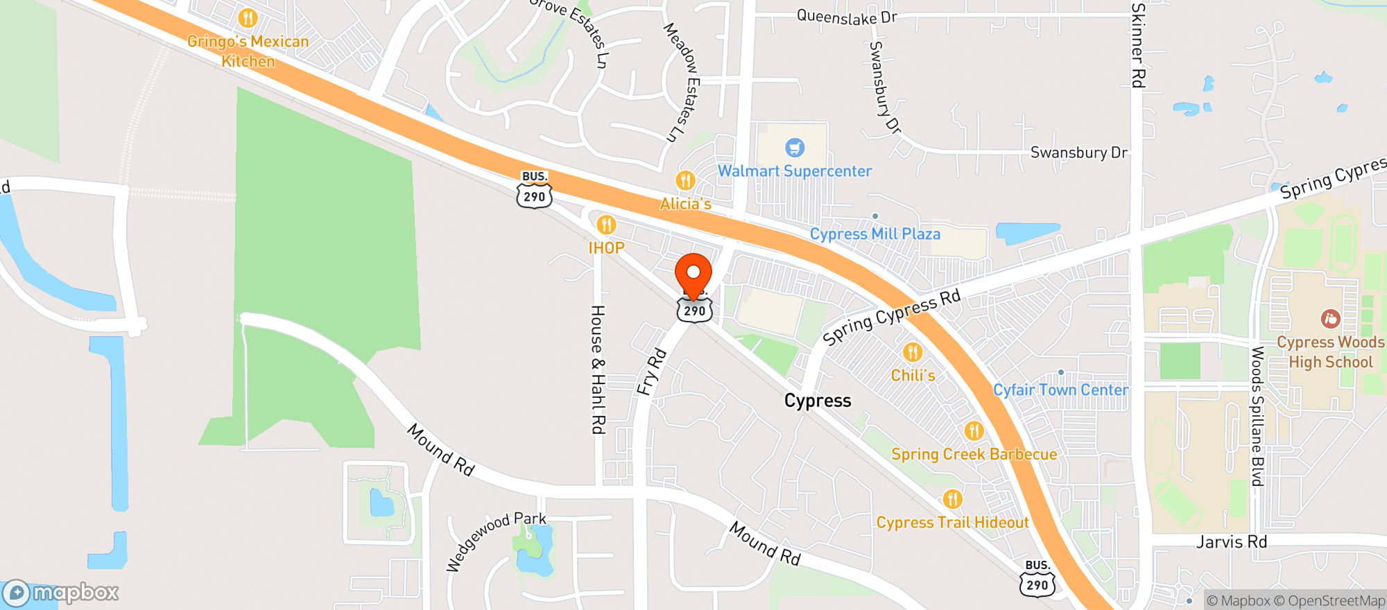 Map showing Heb Food Store #492 H37