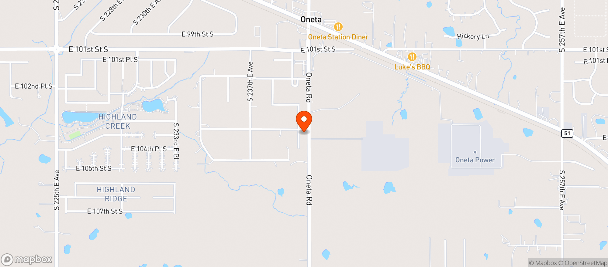 Map showing Elks Lodge #2673 - Broken Arrow
