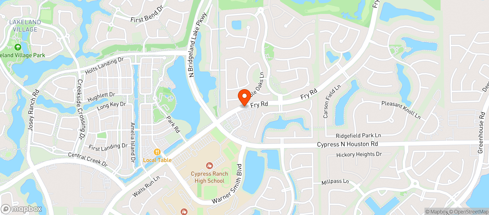 Map showing Heb Food Store #709 Ho37