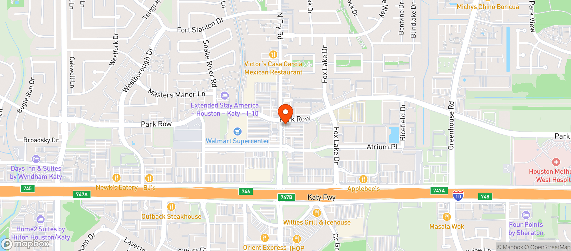 Map showing H E B Food Store