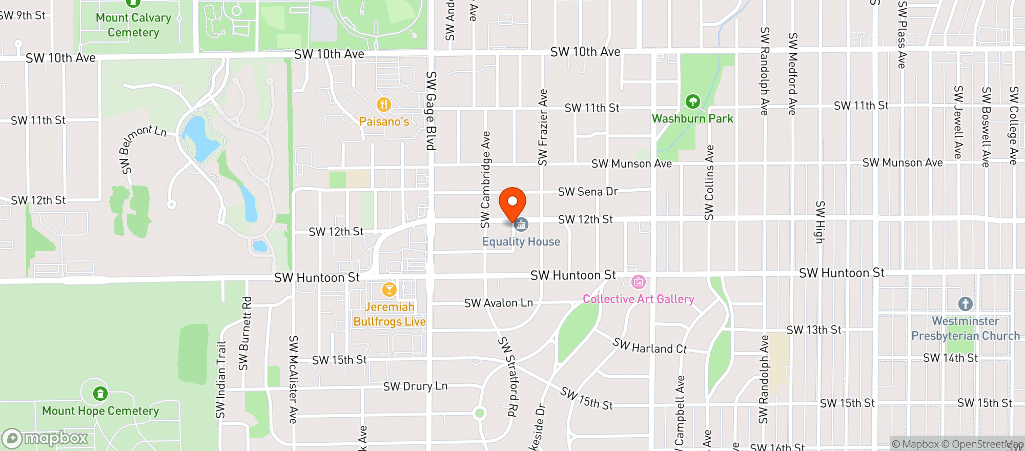 Map showing Westboro Baptist Church