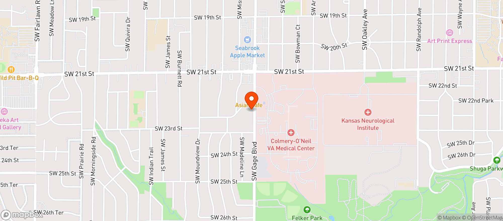 Map showing Sacred Leaf Topeka SW Gage