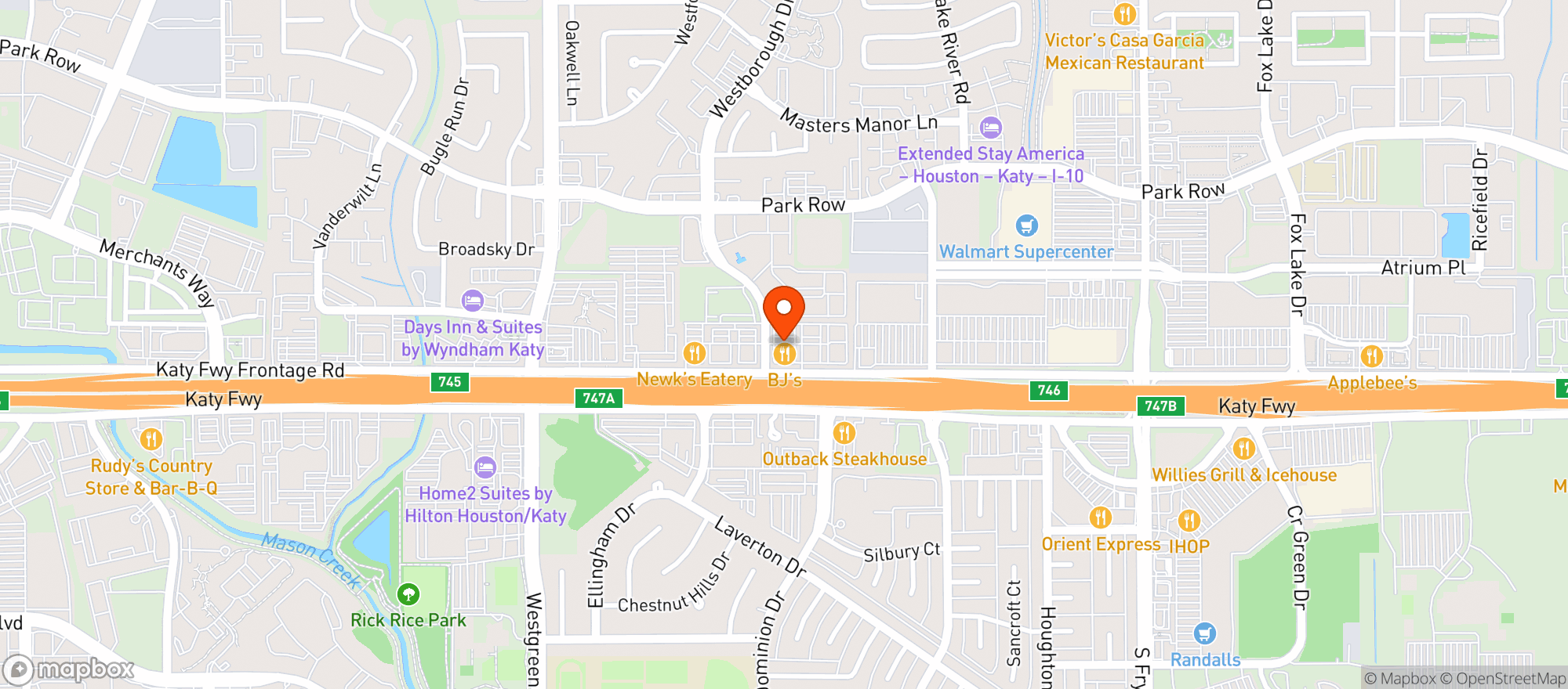 Map showing Bjs Restaurant & Brewhouse