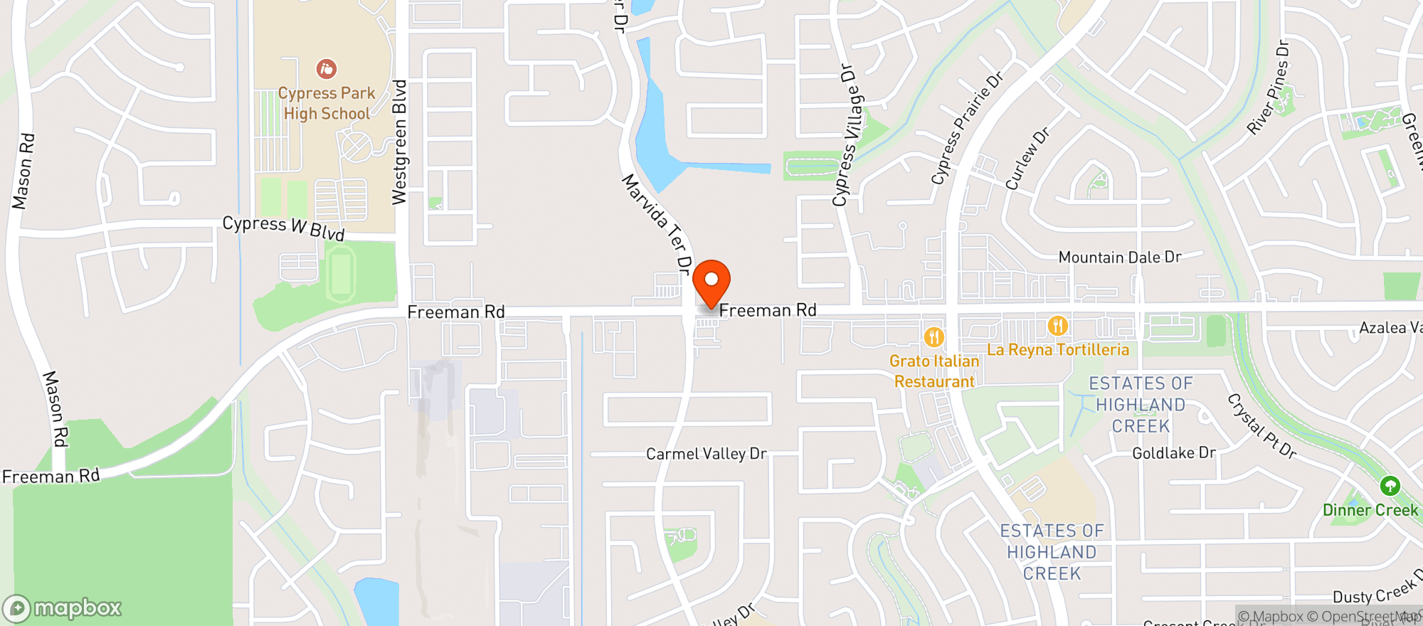 Map showing Settlers Food Mart