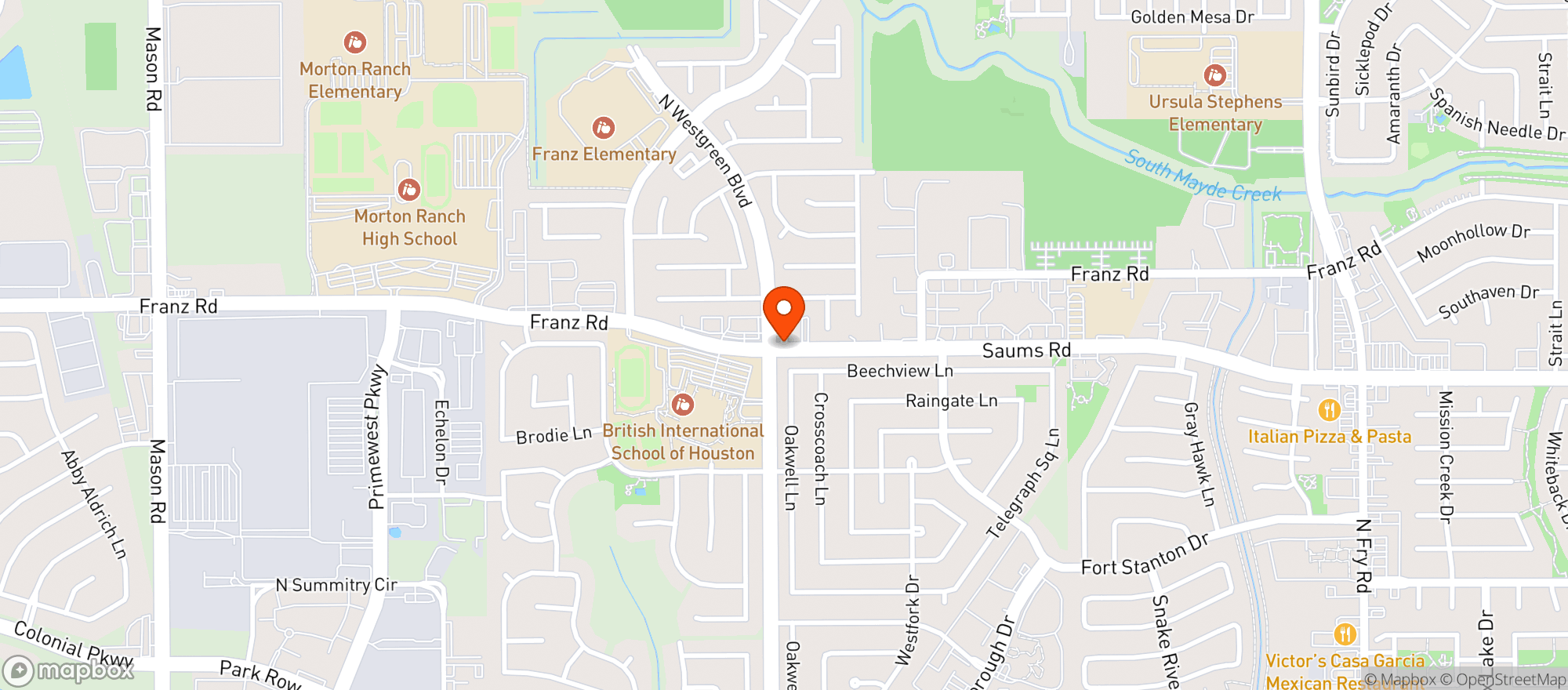 Map showing New Franz Food Mart