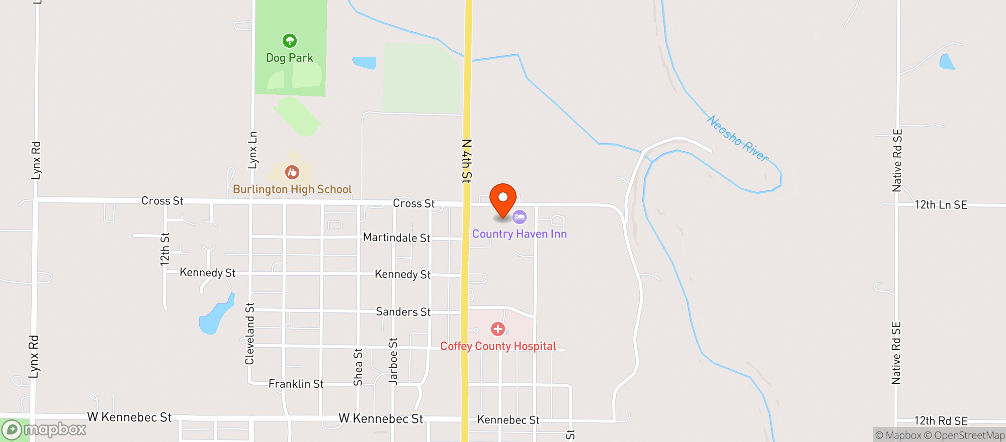 Map showing The Dam Liquor Store Burlington