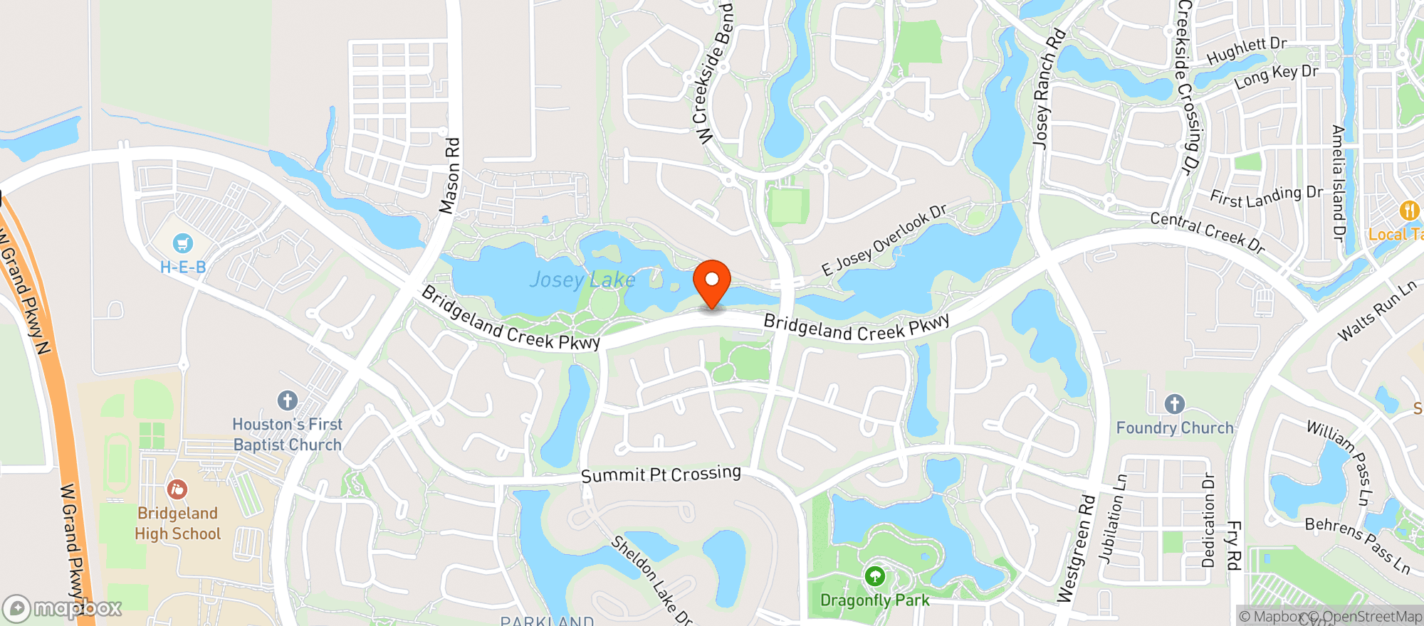 Map showing H-E-B