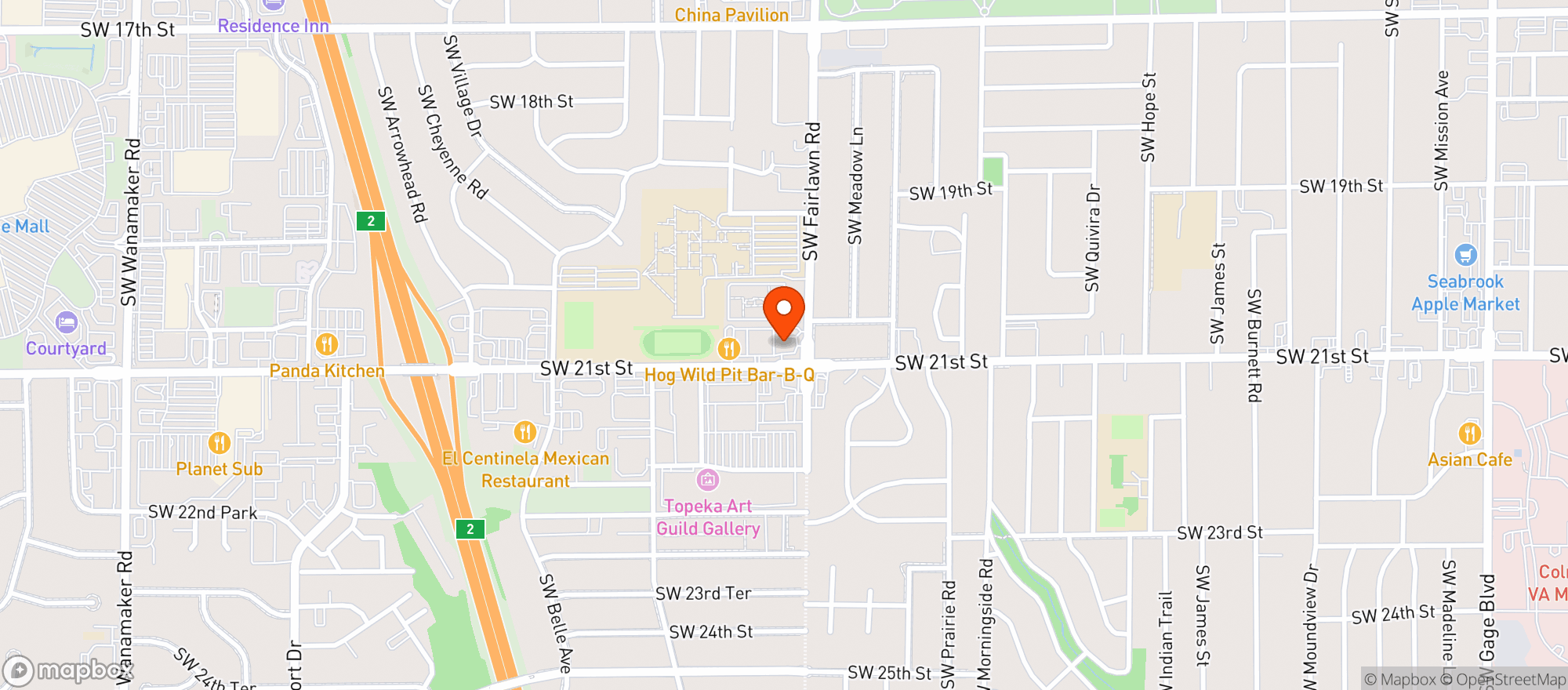Map showing Jac's Liquor World