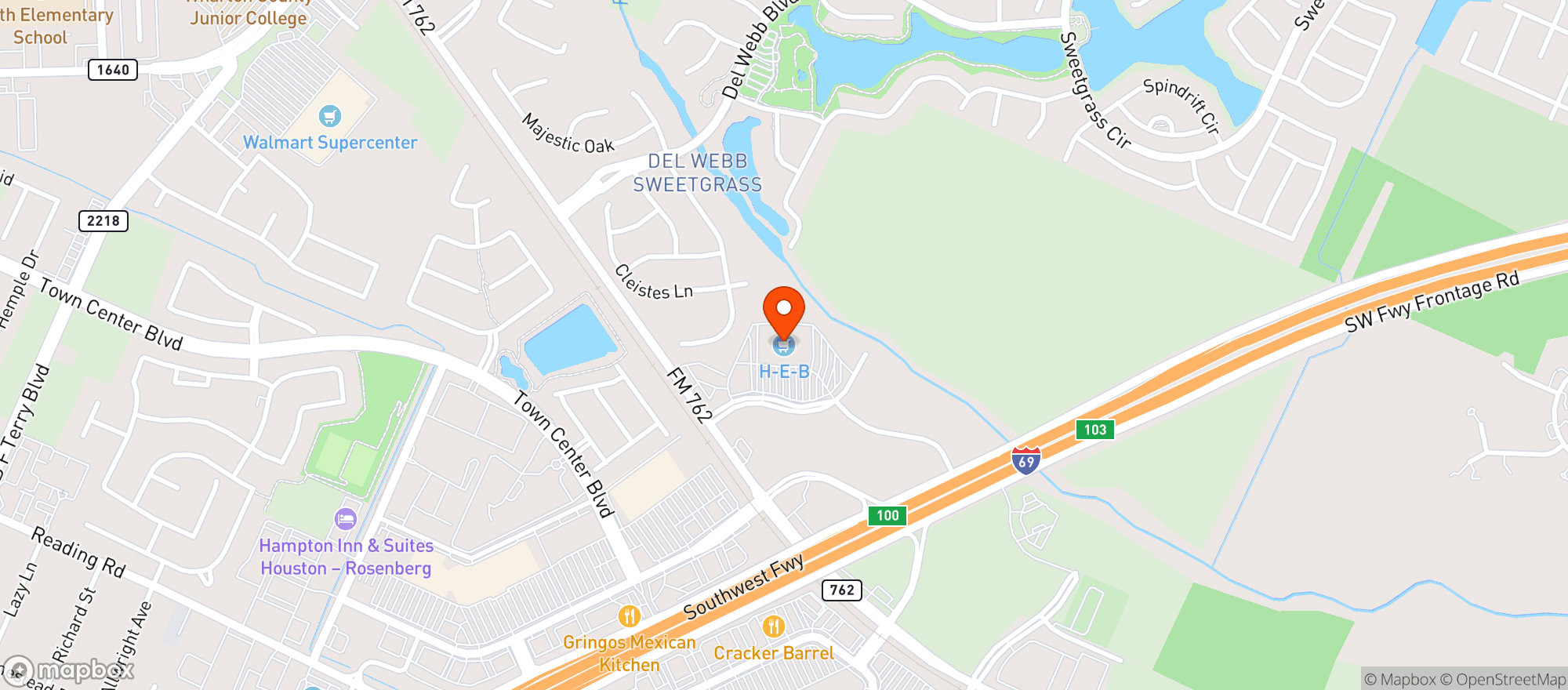 Map showing HEB #727 - Richmond