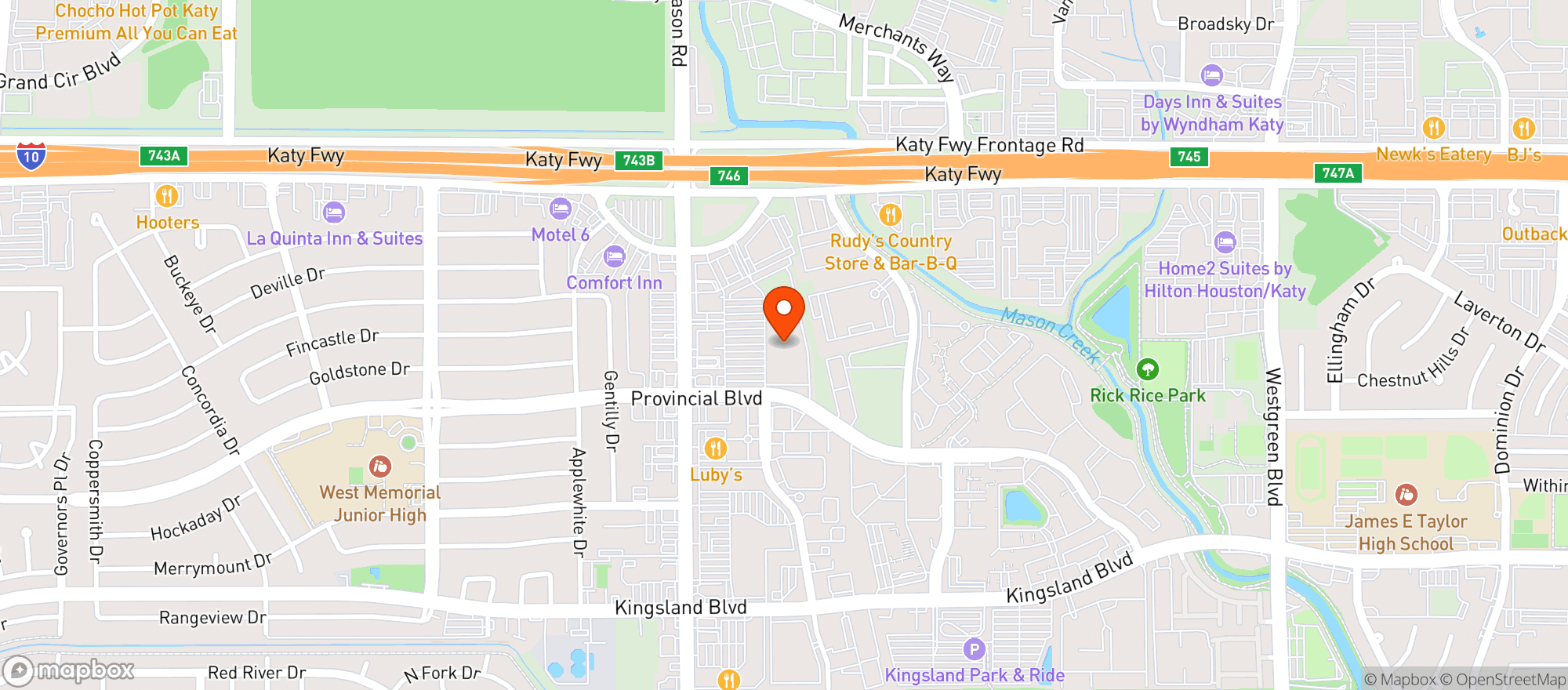 Map showing Fiesta Mart