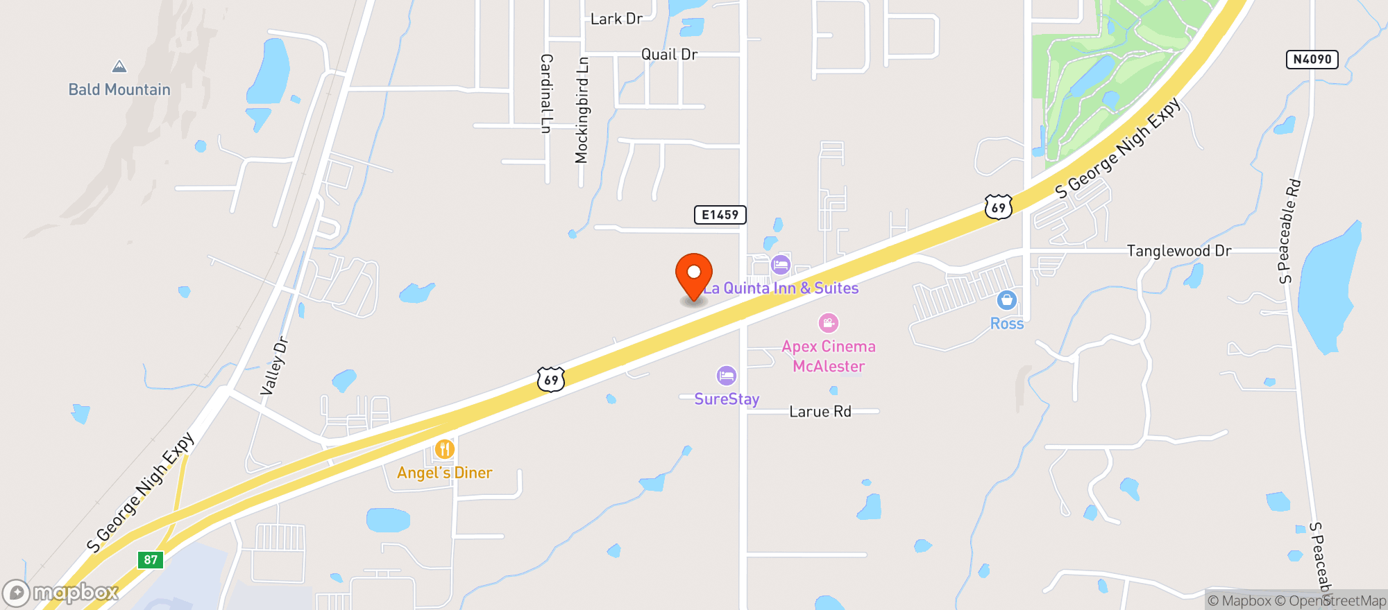Map showing Okie Liquor