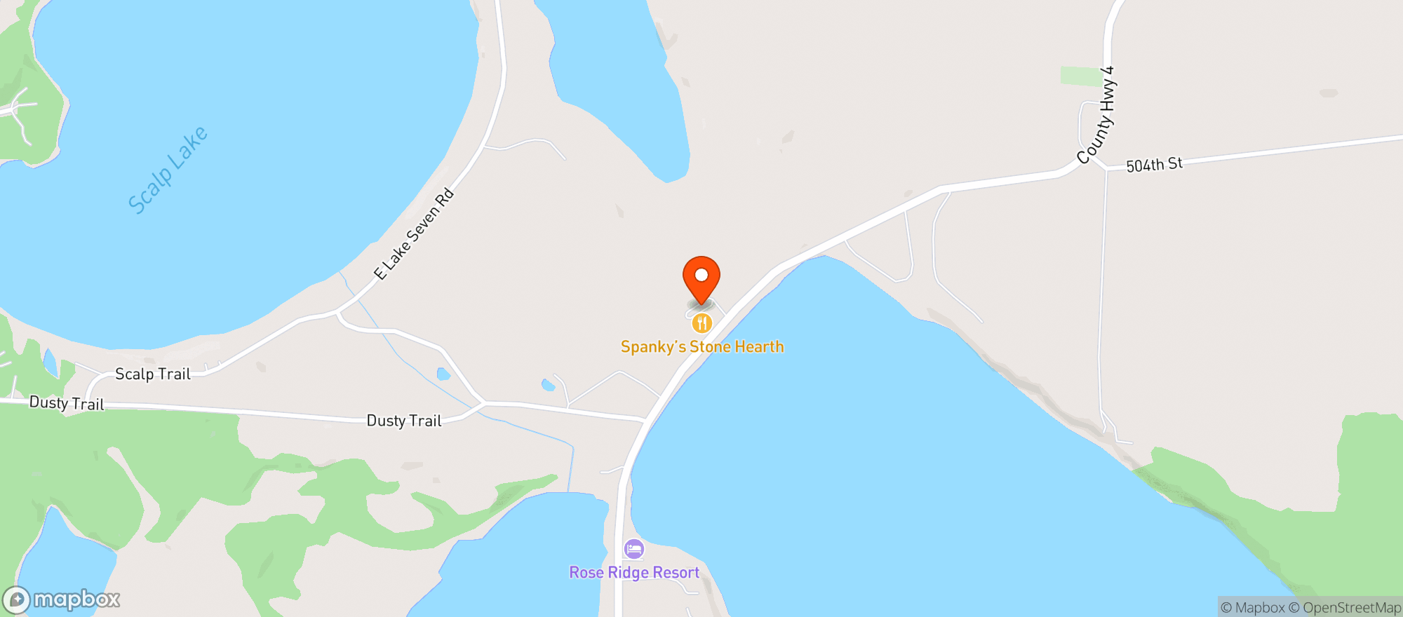 Map showing Spanky's Stone Hearth