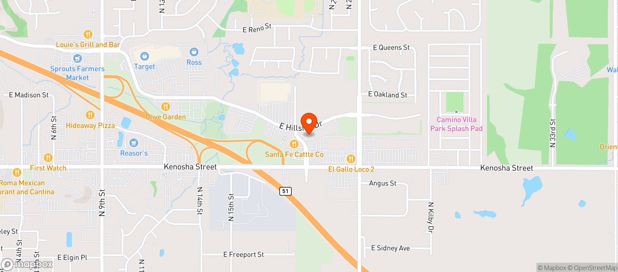 Map showing Buffalo Wild Wings Gril #3309