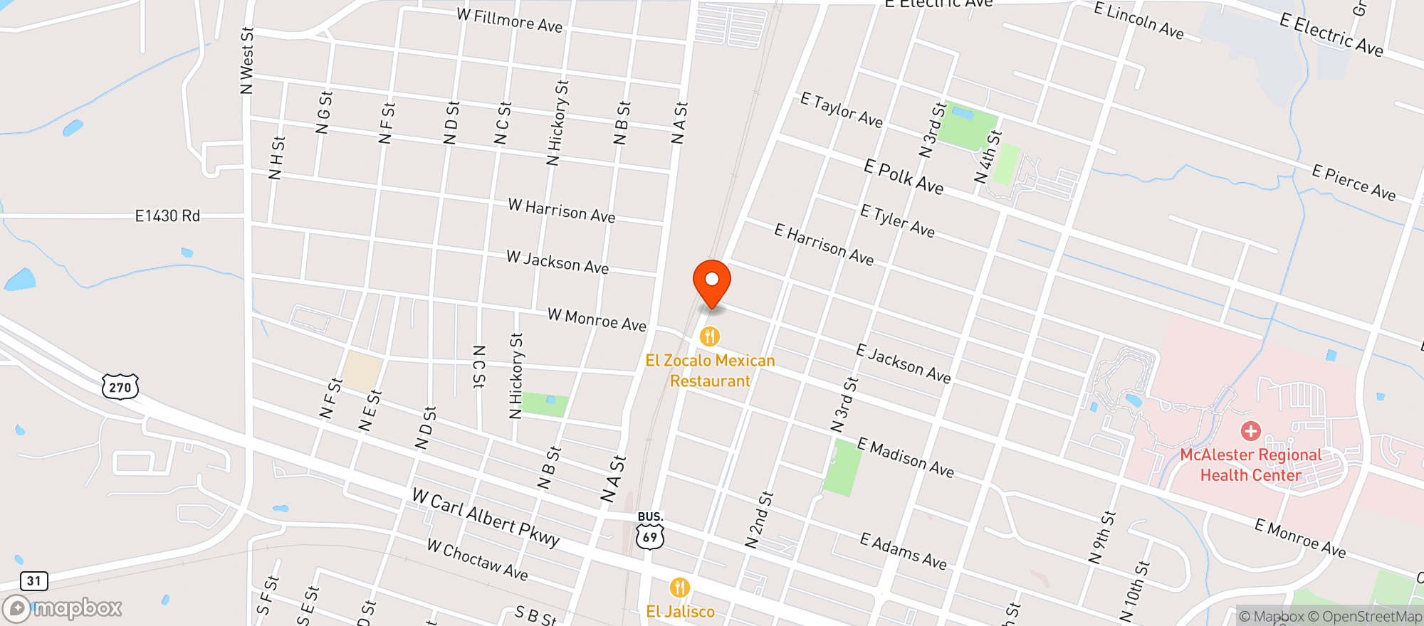 Map showing J S Quick Liquor