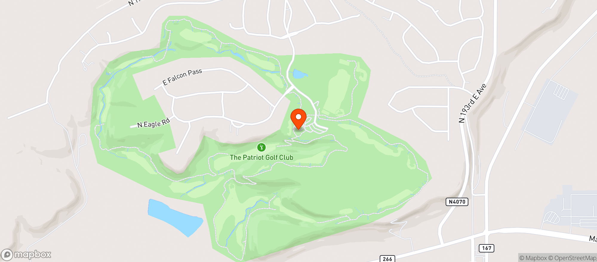 Map showing Patriot Golf Course