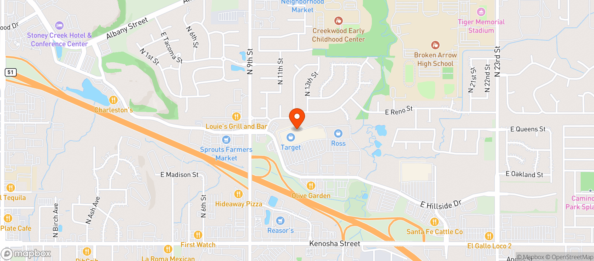 Map showing Target