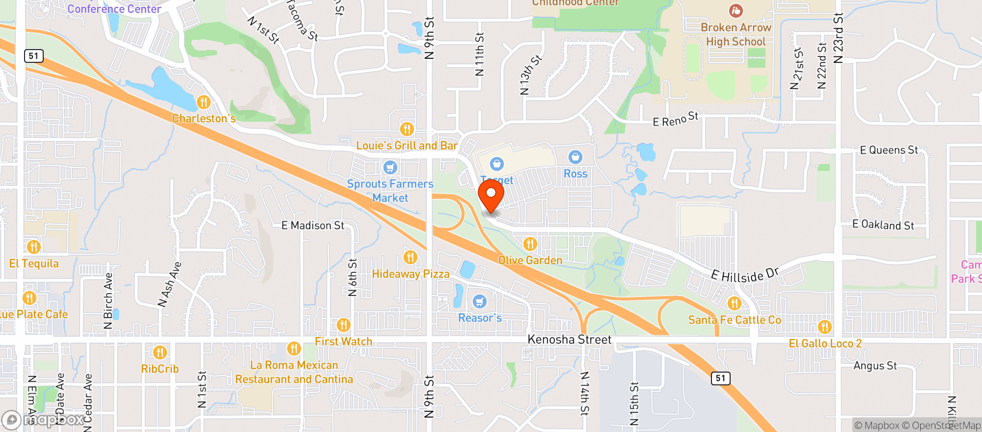Map showing Gnc - 2234 - The Shops At Broken Arrow