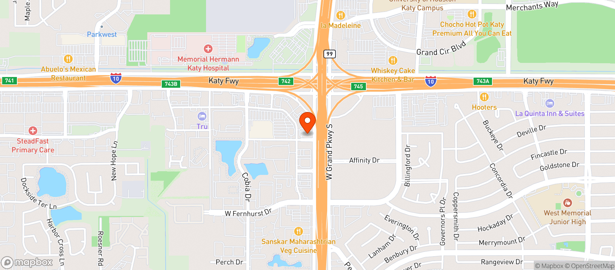 Map showing Bahama Mama - Katy