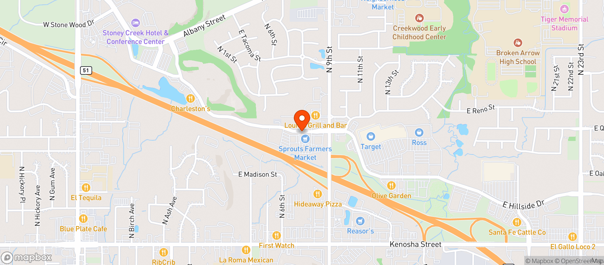 Map showing Sprouts Farmers Market