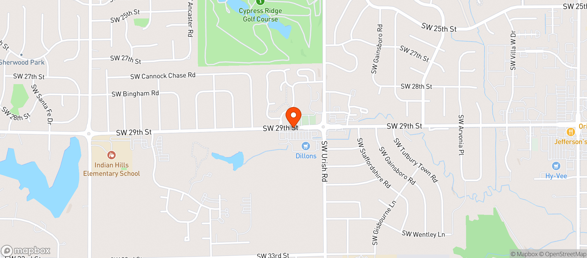 Map showing Dillons Food Store
