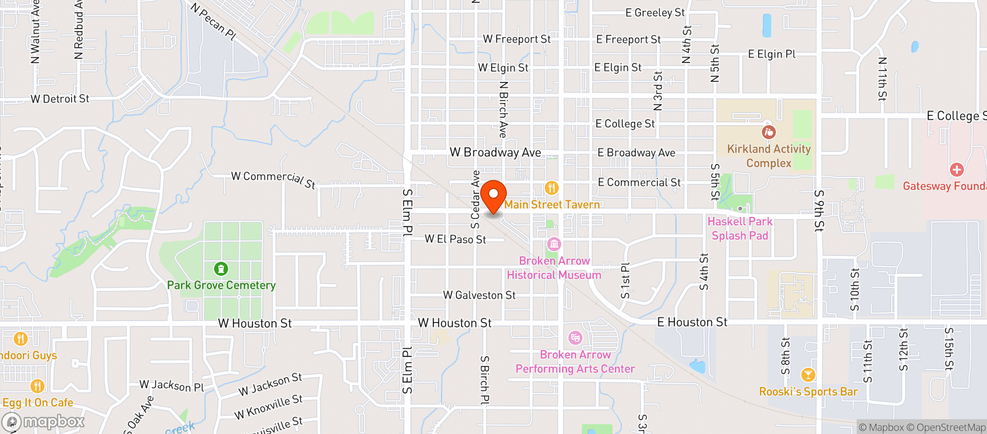 Map showing Broken Arrow Brewing Company