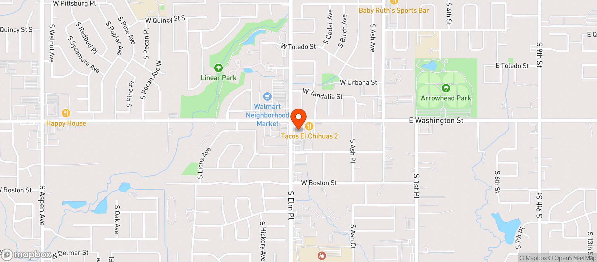 Map showing Mixology Mart