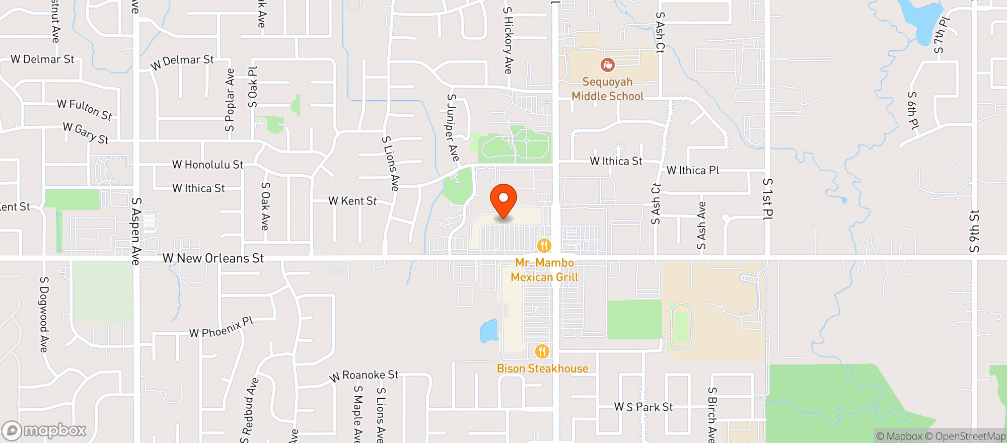Map showing Ba Liquor Mart - Broken Arrow