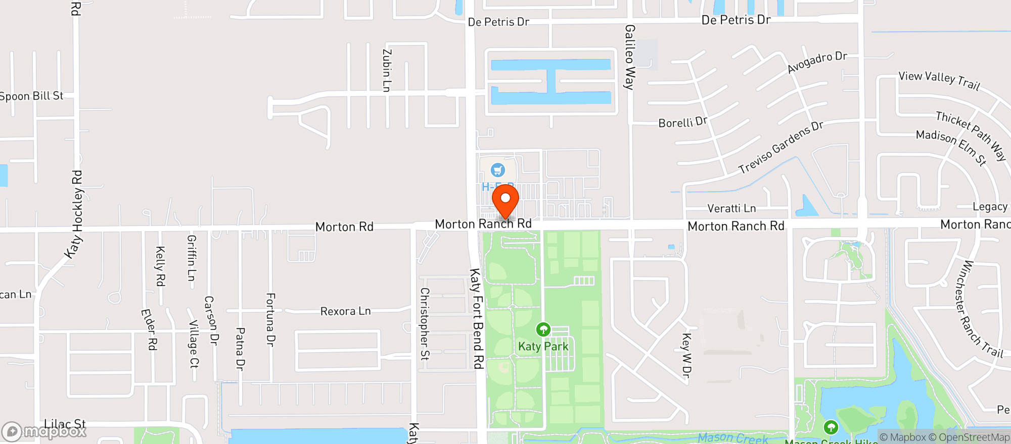 Map showing HEB