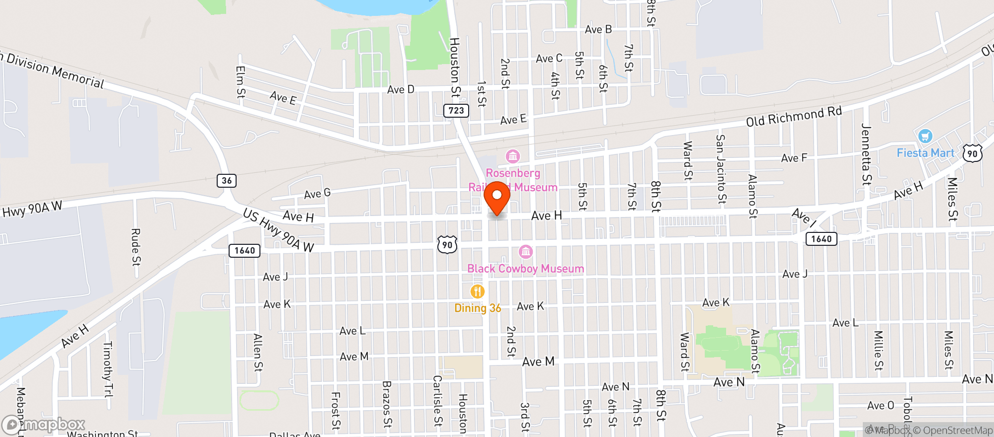 Map showing Texas Pitstop