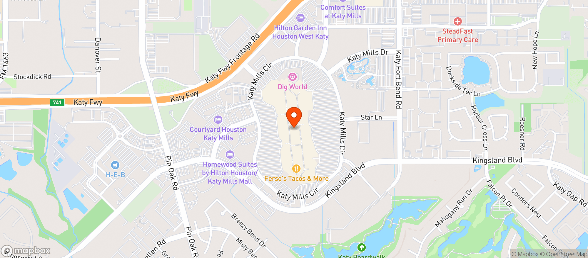 Map showing Cheesecake Factory