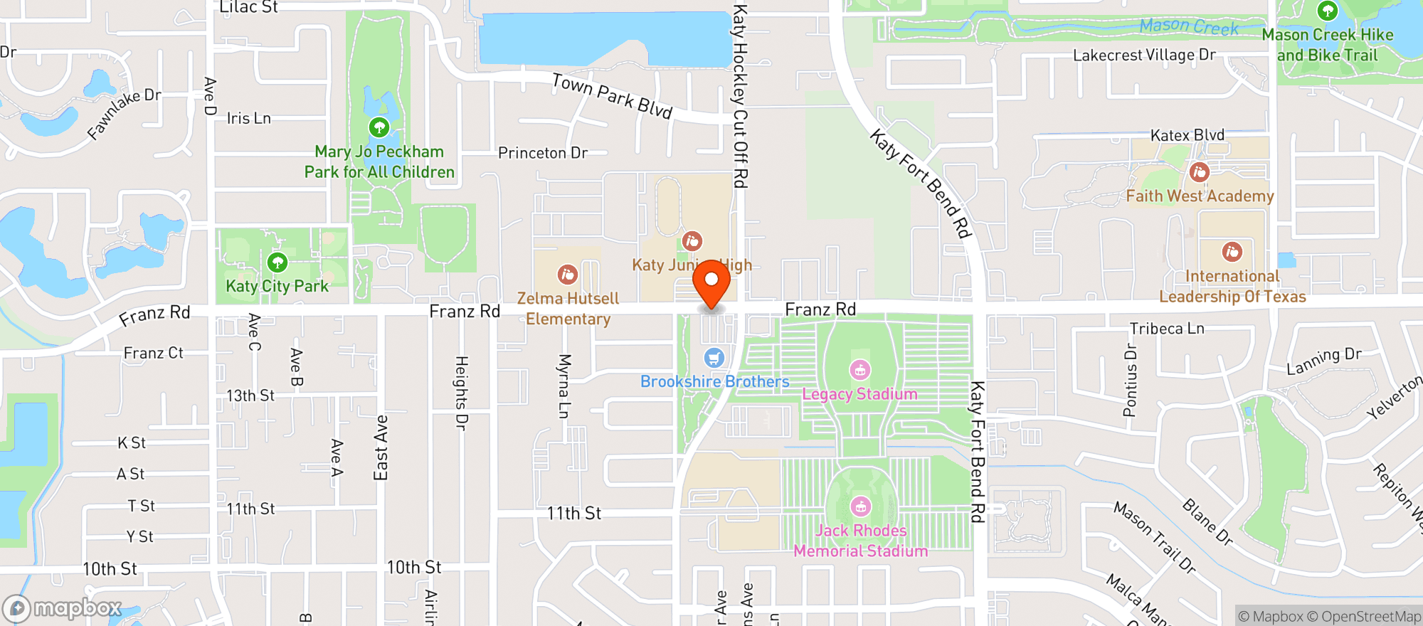 Map showing Brookshire Brothers Food & Pharmacy