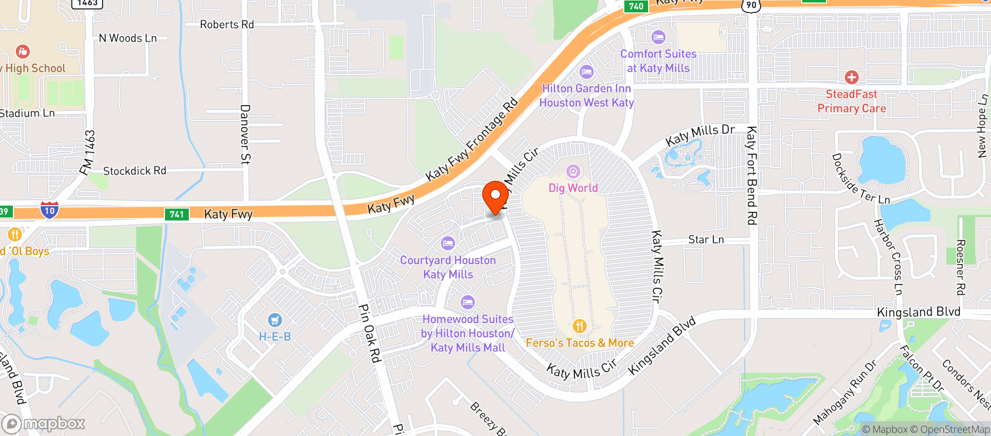 Map showing Los Cucos Mexican Cafe