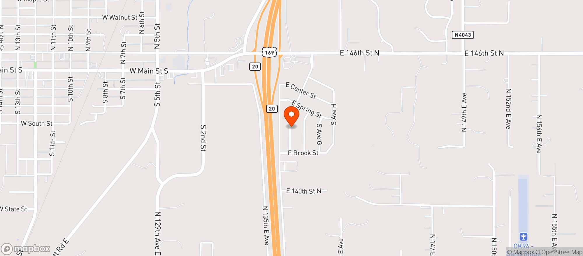 Map showing Tulsa Vapor Store