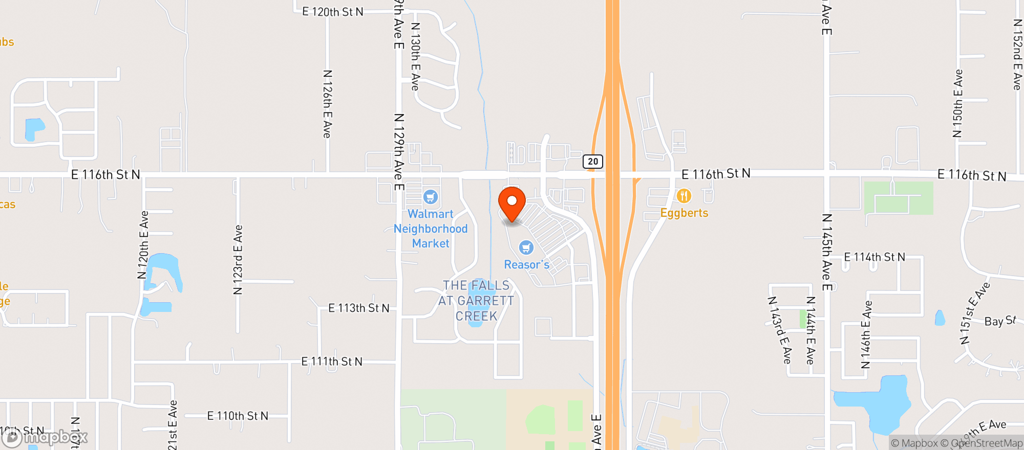 Map showing GARRETT CREEK WINE & SPIRITS - OWASSO
