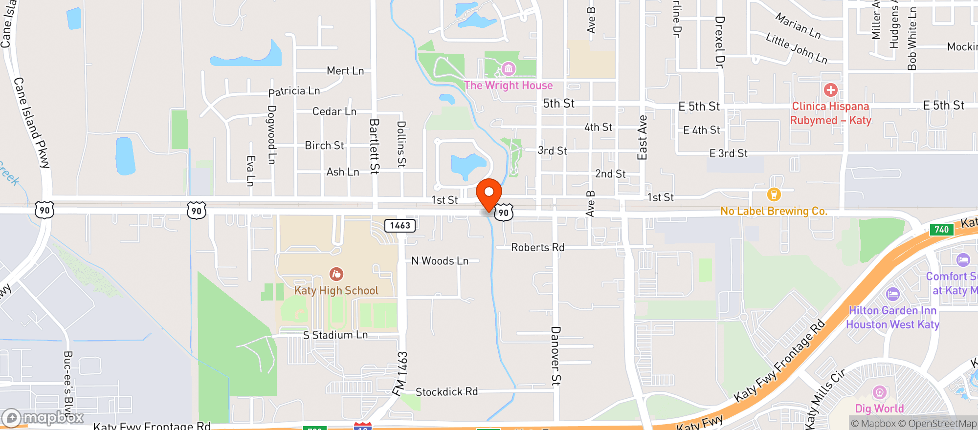 Map showing Katy Wine And Spirits