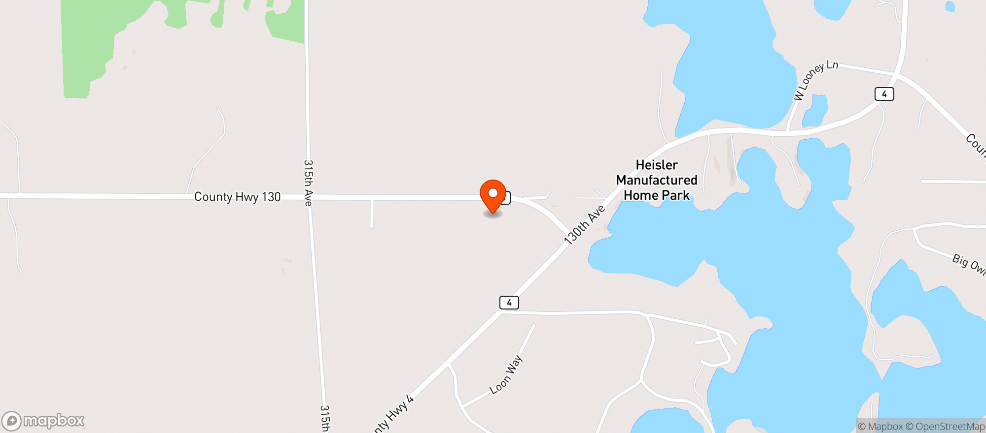 Map showing LOONIES PUB & CAMPGROUND