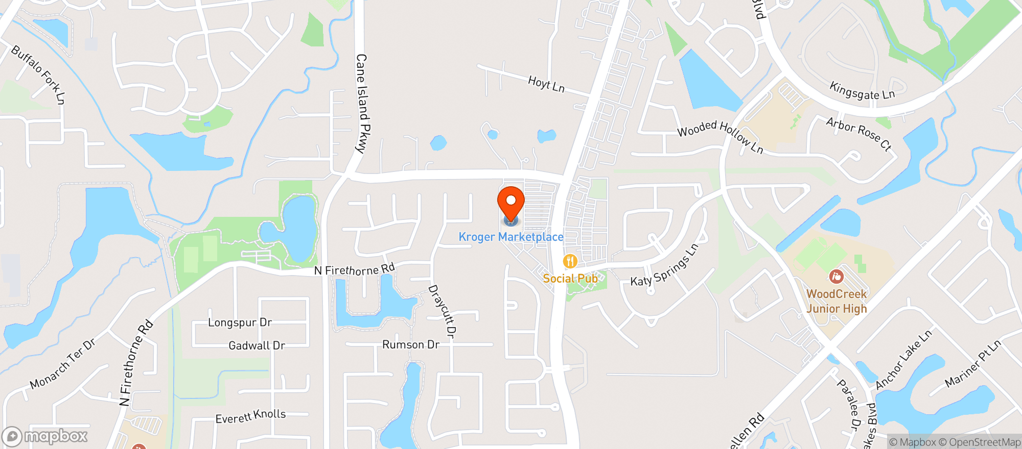 Map showing Kroger