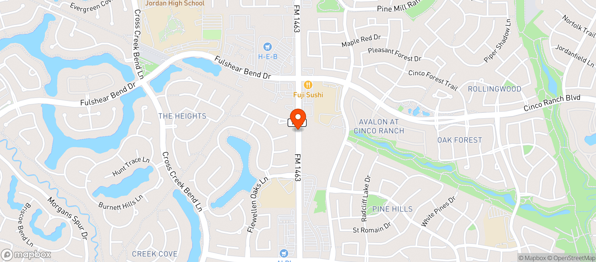 Map showing H E B Food Store