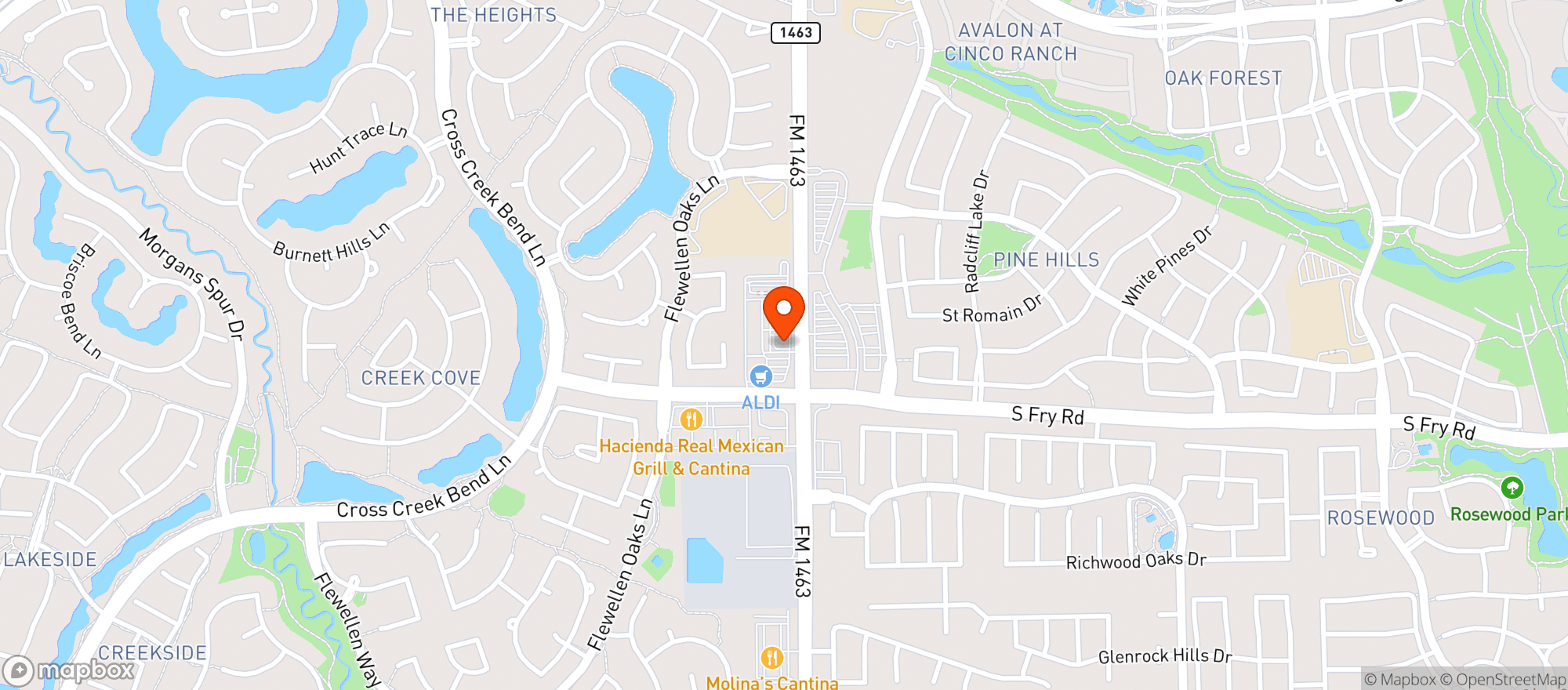 Map showing Hat Creek Burger Company