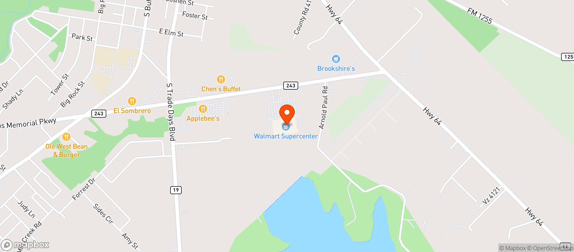 Map showing Walmart Supercenter #827
